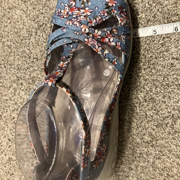 Therafit Danielle Womens Shoes US 9.5 -10 Blue Pink Floral - Picture 7 of 10